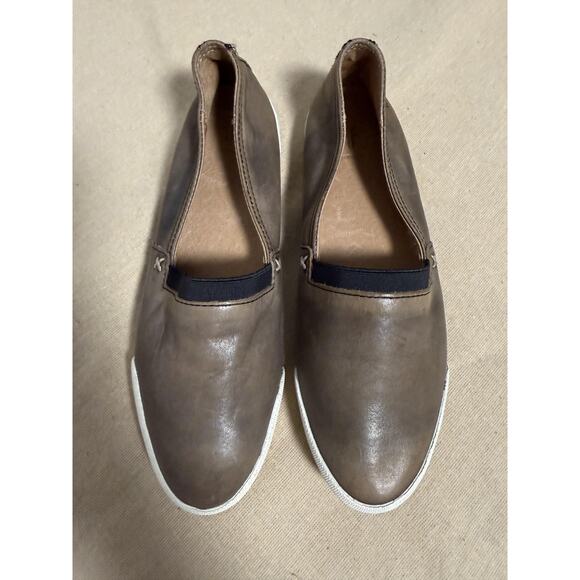 Frye Melanie Slip On Shoes Womens Gray Leather Elastic Gore Casual Comfort Flats - Picture 2 of 10